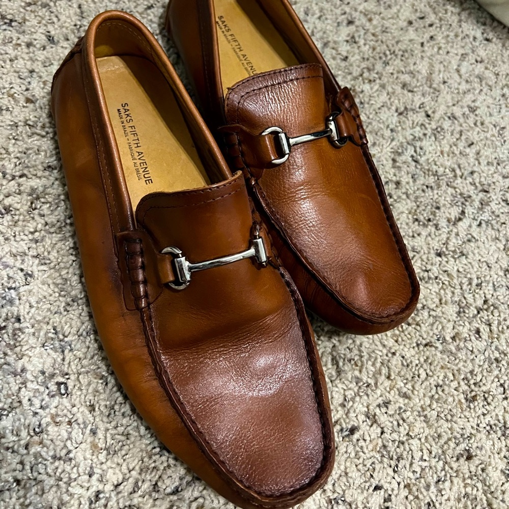 Saks Fifth Avenue Mens Leather Loafers